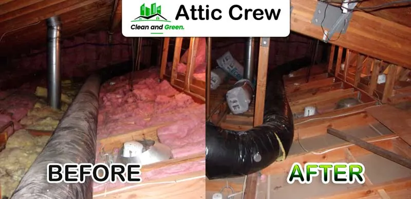 Attic cleanup: before and after photos from an Attic Crew job