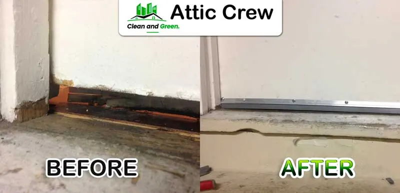 Rodent proofing: before and after photos from an Attic Crew job