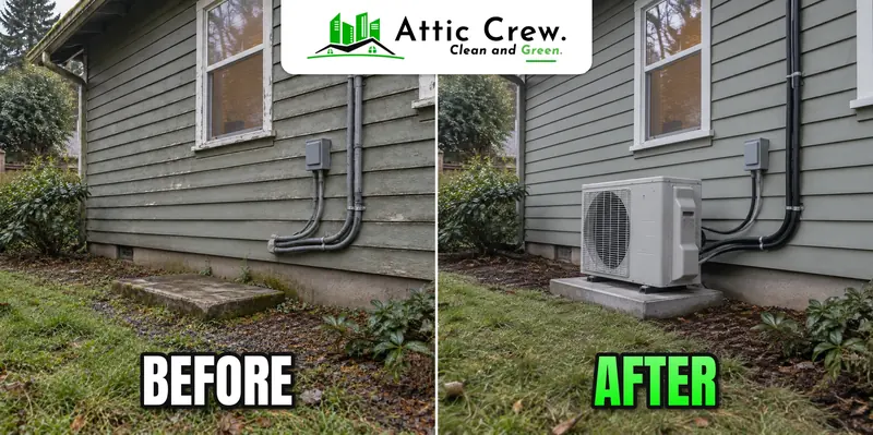 Air conditioning installation in a Craftsman bungalow: before and after
