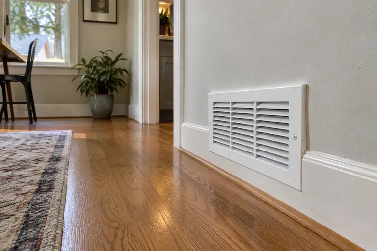 A newly installed supply register.
