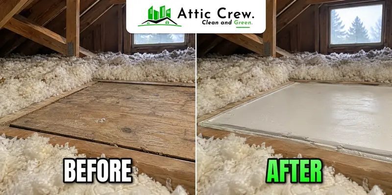Attic hatch insulated: before and after