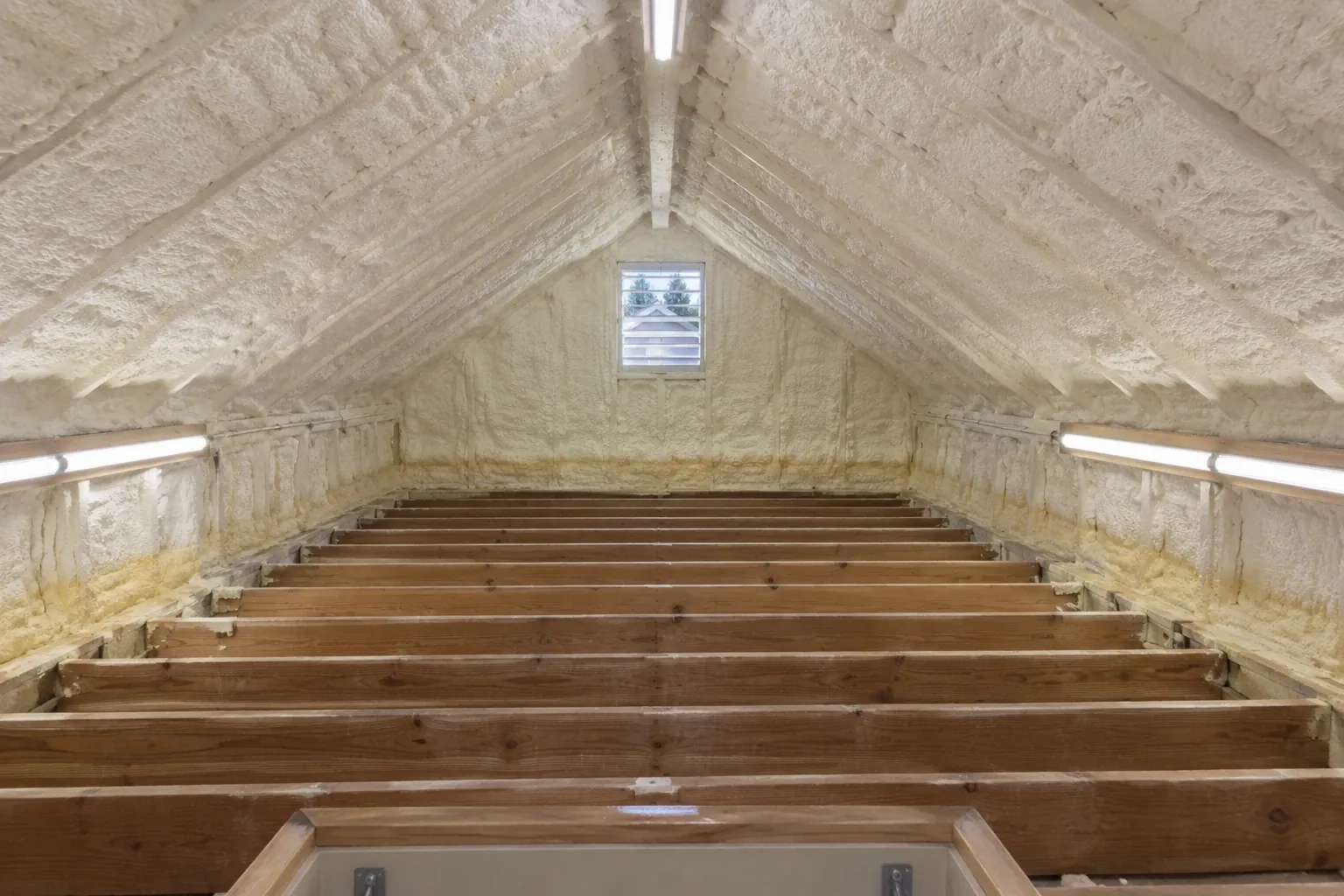 After: The attic insulation replacement is complete.