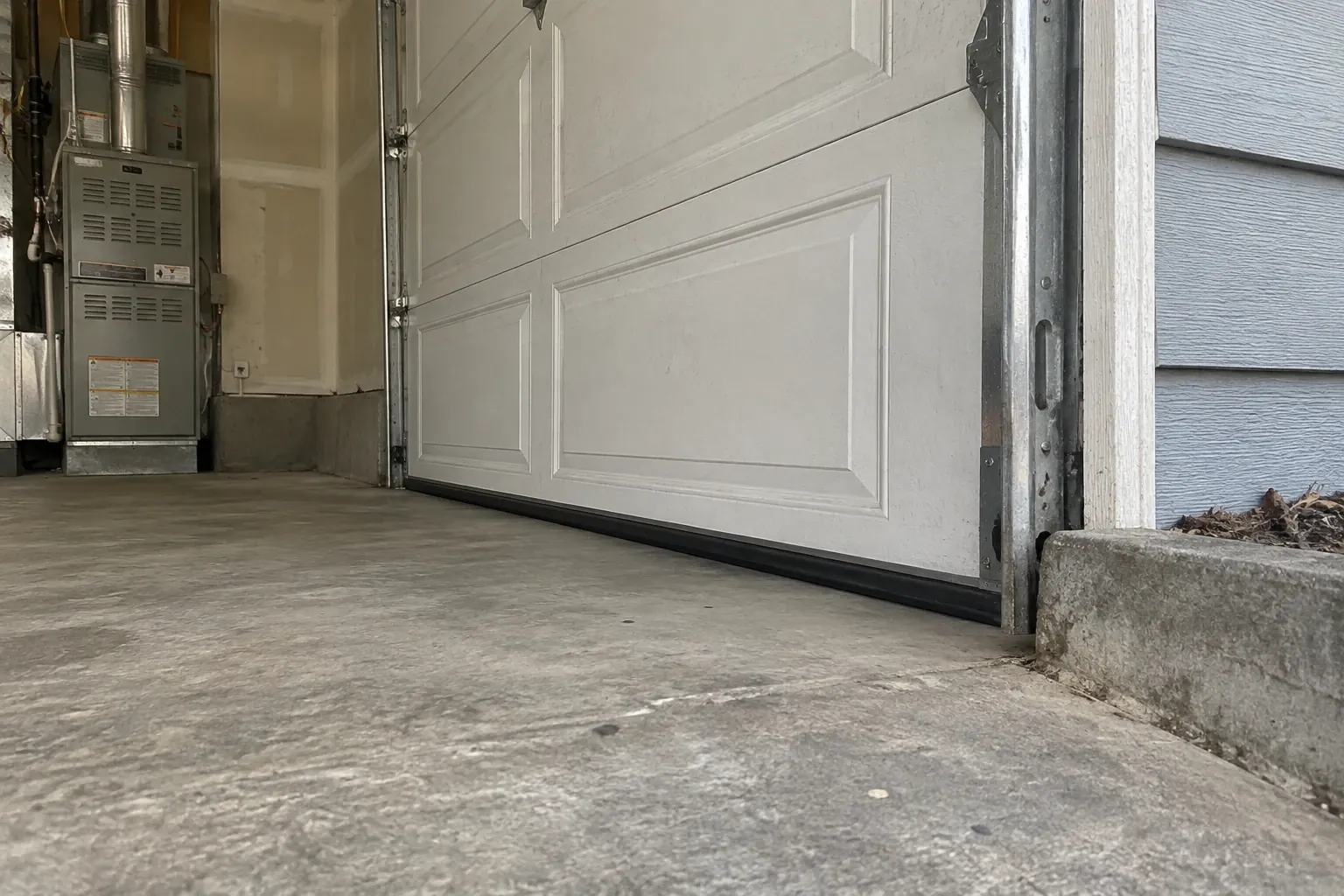 After: The new rubber door bottom seal is fully installed, closing the previous gap to prevent rodent entry.